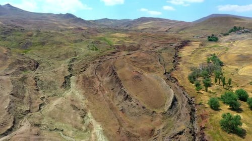 Aerial View of Rugged Semi-Arid Landscape