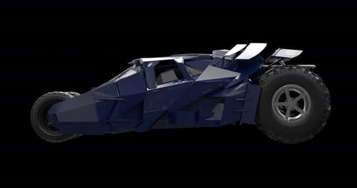 Futuristic Sci-Fi Car Rotating on Alpha Loop – 4K