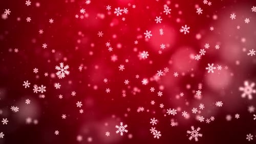 White Confetti Snowflakes and Bokeh Lights on the Red