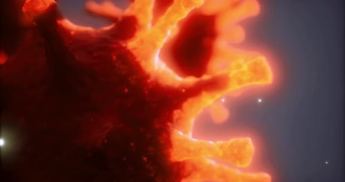 Animated Futuristic Virus Cell Microscopic View