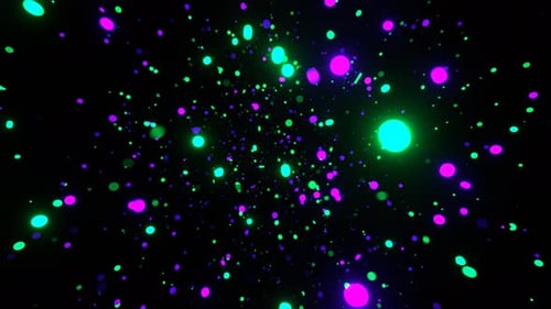 Purple And Turquoise Chaotic Particle Motion Background Vj Loop In 4K