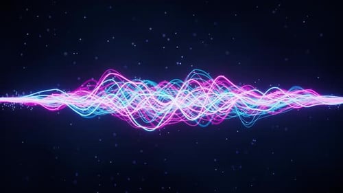 Dynamic Abstract Neon Waveform Digital Technology Background