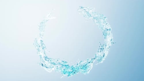 Dynamic Water Splash Circle Logo Reveal Transition