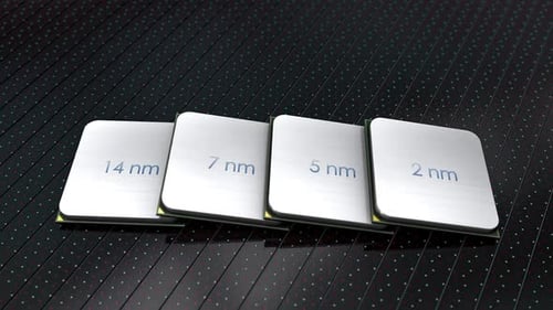 Puces semi-conductrices avec différentes tailles de processus
