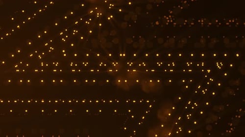 Abstract Digital Network of Glowing Particle Connections