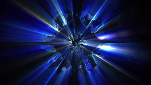 Abstract Blue Light Energy Tunnel Loop