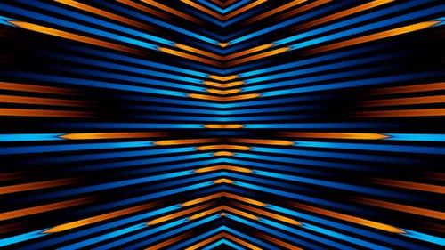 Blue and Orange Neon Lines Arrows Seamless Pattern Loop Animation