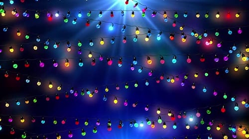 Colorful Christmas Party Lights Loop Background