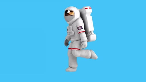 Fun 3D cartoon astronaut dancing (with alpha channel included)
