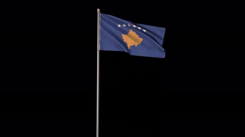 Realistic Kosovo Flag Waving Animation