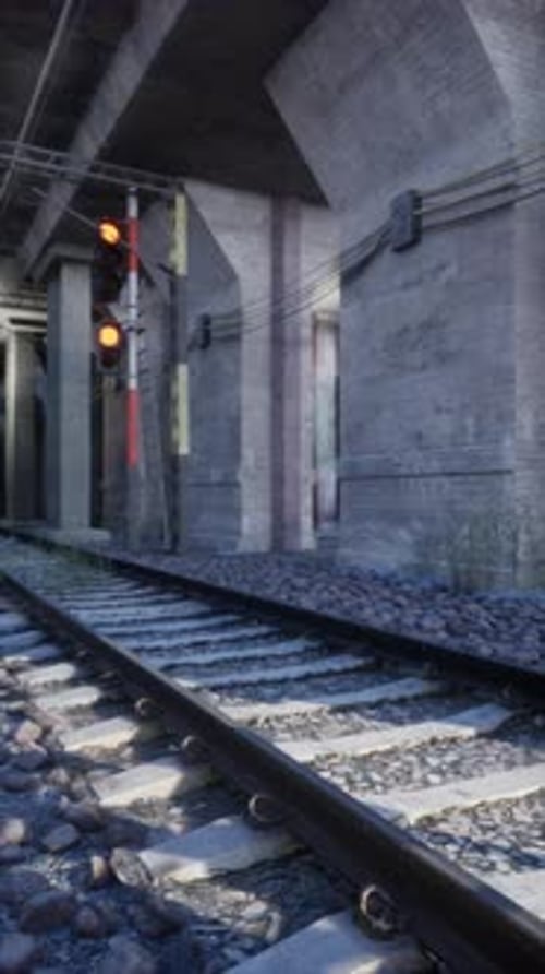 Train Track Beside Building at Train Station