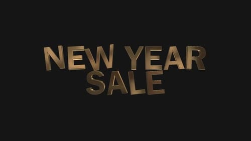 New Year 3D Text Alpha Channel