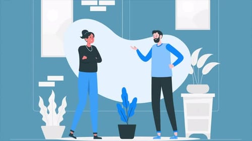 Two Office Workers Talking Among Themselves About The Project 4K