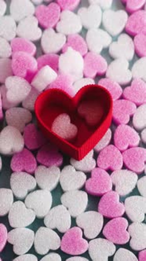 Valentine Background with Floating Pink Hearts Timelapse for Romantic Videos Slideshows and Social