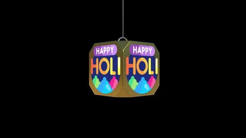 Happy Holi Celebration 3D Text Reveal Animation