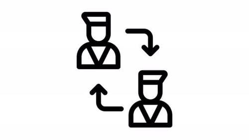 Animated Icon of People Communication and Exchange