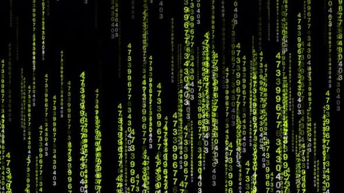 Digital Rain Matrix Code Falling Numbers Background