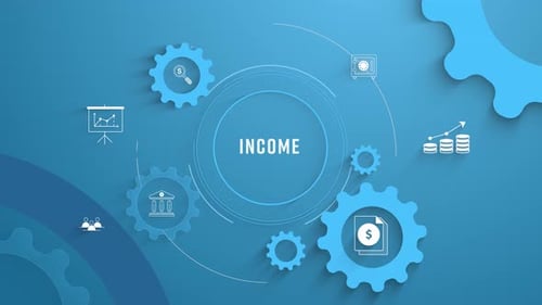 Flat Infographic Colorize Icons Background Income Loopable Animation