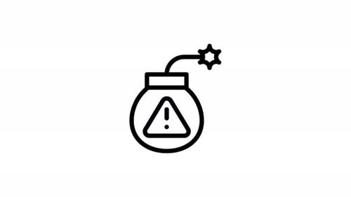 Minimalist Animated Warning Bomb Icon