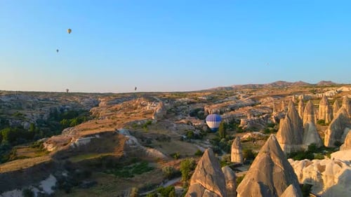 Cappadocia's Breathtaking Aerial View with Hot Air Balloons