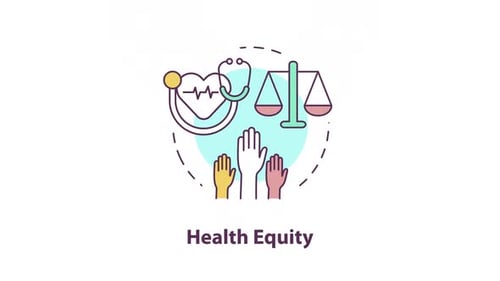 Animated Flat Design Icon for Health Equity and Justice