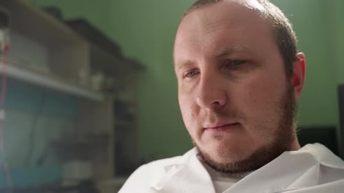 Close Up of Scientist or Doctor in Lab Coat