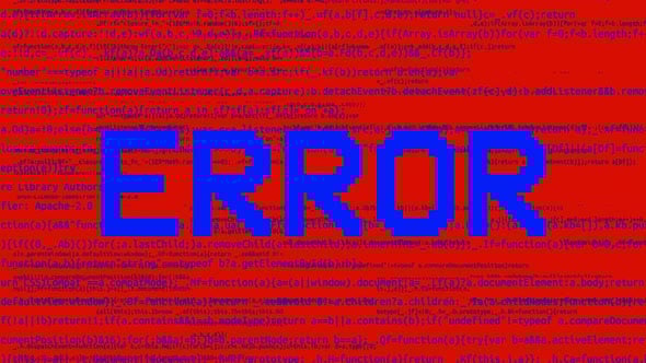 Red Critical error message flashing on screen Glitch, computer hacking ...
