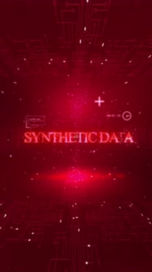 Synthetic Data Words In Ai On Digital Background