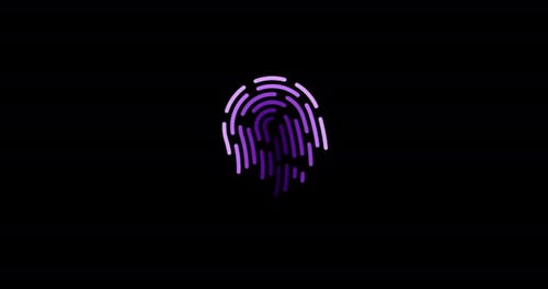 Stylized Finger Print Animated Icon Fingerprint Lock Secure Concept Motion Design Security Logo Icon