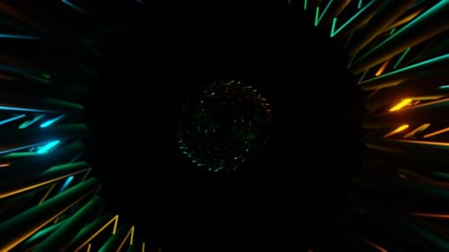 A Vibrant Display of Pulsating Neon Lights in a Hypnotic VJ Loop