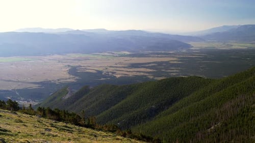 Majestic Valley View from Mountain Summit Nature Landscape Video Clip