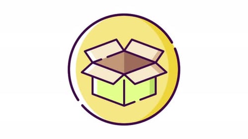 Animated Flat Design Box Reveal Icon