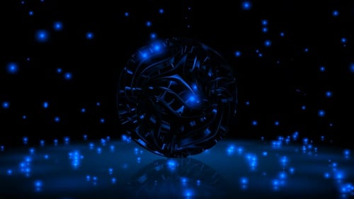 Background with Falling Blue Particles, Unique Design, Exclusive, 3D Render, Figure