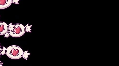 valentine's day transition of heart candy with alpha channel transparency