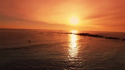 Sunset on the beach 4K