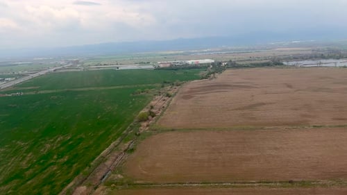 Airplane approaches the city of Sofia. POV shot of airplane landing on airport runway. Soft landing