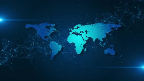 Global Network World Map Point Global Network Planet Earth Communication Network Technology