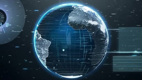 Concept commercial de la technologie du futur en matière d'animation rotative de la planète Terre