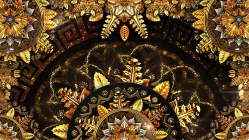 Luxury Golden Mandala Pattern Loop Background