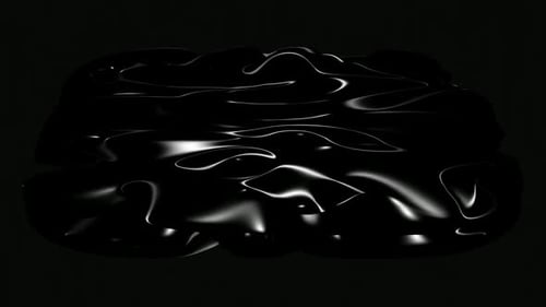 Abstract Black Fluid Waves with Shimmering Glossy Surface