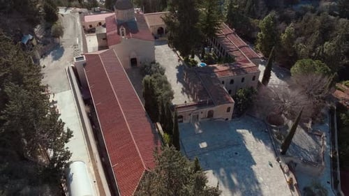 Aerial View of Neophytos Monastery in Cyprus