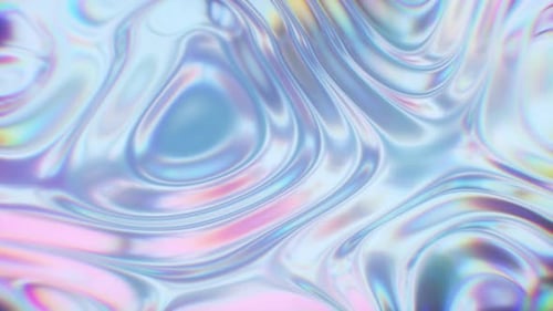 Formas holográficas brilhantes fluindo sobre fundo limpo abstrato