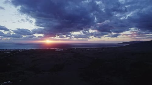 Cloud Sunset Over the Ocean Coast