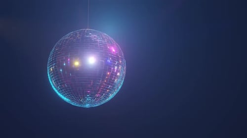 Spinning Disco Ball Colorful Light and Reflection