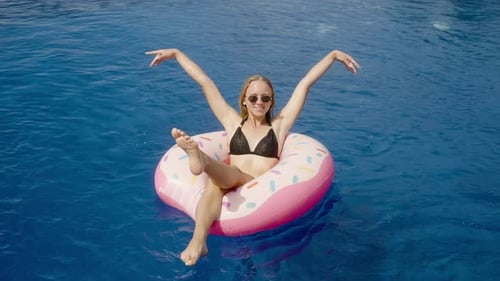 Concept of Pool Party Enjoy Summer Vacation Trip Infinity Pool on Luxury Villa