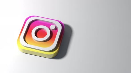 Instagram 3d logo or icon concept of app, social media or network on white background