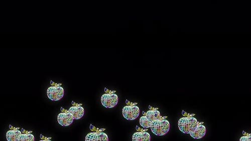 Ralentissement de la chute d'une pomme en carton sur un sac noir. Animation conceptuelle de Fruit Falling, Apple Fruit Fallin