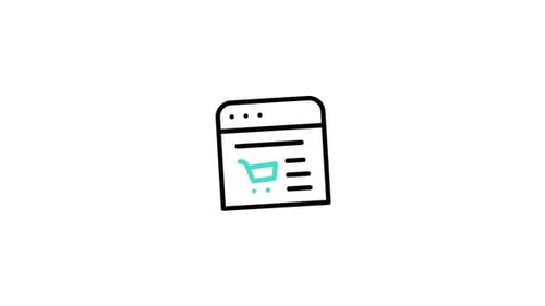 Animated Minimalist Shopping Cart Receipt Icon for E-commerce