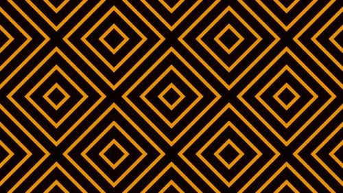 Orange auf schwarzem abstraktem quadratischem Musterhintergrund Vj Loop-Animation in 4K