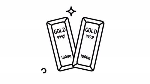 Animated Two 1000g Gold Bars, 999.9 Purity, Shiny and Sparkling